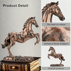 Resin Horse Statues, Handmade Art Polyresin Decorative Horse Sculpture, Collectible Wild Animal Figurine for Home, Office, Desktop