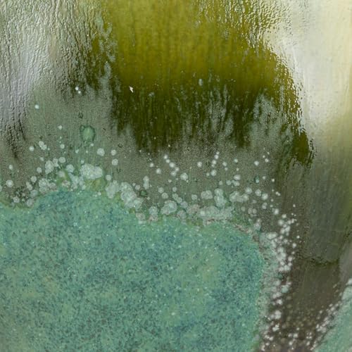 Creative Co-Op Stoneware Sculptural Vase with 6 Sections with Reactive Glaze, Green