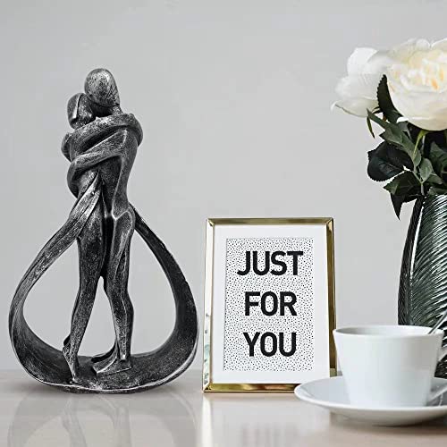 Resin Couple Modern Sculptures Romantic Gift for Weddings Valentine's Day and Anniversaries Decoration Figurine for Girlfriend, Bridal Shower, Engagement (Classic Retro Color) - color: Classic Retro Color