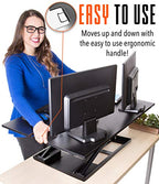 Stand Steady X-Elite Pro XL, Ergonomic Adjustable Height Standing Desk Converter, Extra Large Sit to Stand Laptop Desk Riser, Easily Fits 2 Computer Monitors, Raises Desk Height 7 to 16-inches (Black)