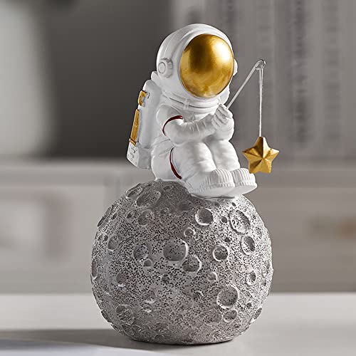BUTILIVEEN Astronaut Fishing Star Figurines, Space Themed Bedroom & Desktop Shelf Decor, Gifts for Space Lovers & Christmas - style: Fishing