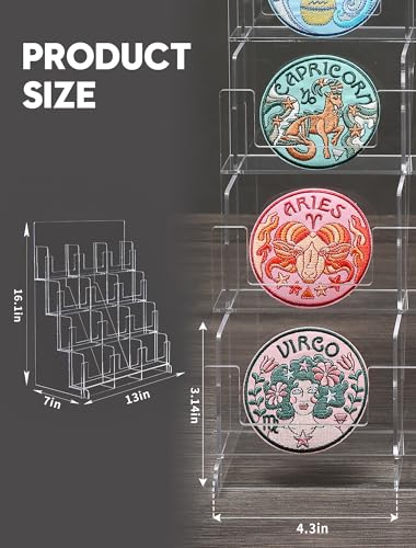 Acrylic Sticker Display Stand, Sticker Holder Display for Vendor Events, Card Rack Display Stand, Portable Display Rack - size: Three Rows