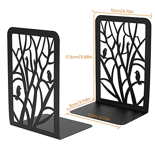 Book Ends Metal Bookends Heavy Duty Non-Skid Bookend Book Holder Bookend Supports Premium Iron Book Stopper for School Home Office Study Room(7x4.7x3.5inch)