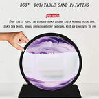 Muyan Moving Sand Art Picture Sandscapes in Motion Round Glass 3D Deep Sea Sand Art for Adult Kid Large Desktop Art Toys (Purple, 7 Inch) - color: Purple, size: 7 Inch