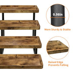 4 Tier Cupcake Stand, 15.7" Large Wooden Serving Tray for Party Food Display, Rustic Tiered Tray Decor Capable of Dessert Table & Perfume Organizer, with Sturdy Metal Frame - size: 15.8" x 7.9" x 16.5"