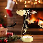 Spinning Candle Holder, Rotary Girl with Wings Gold Metal Spinning Tea Lights Candle Holder for Unique Gift for Friend Gifts for Women, Romantic Decor