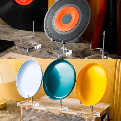 Suzile 4 Pcs Adjustable Metal Arm Display Stand Easel with Acrylic Base Rock Display Easel Holder Acrylic Crystal Clear Plate Stand for Geodes Mineral Agate (Silver, 2.8 x 2.8 x 4 Inch) - color: Silver, size: 2.8 X 2.8 X 4 Inch