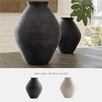 Signature Design by Ashley Hannela 12" Modern Distressed Polyresin Vase, Antique Brown - color: Dark Brown, size: 12 Inch
