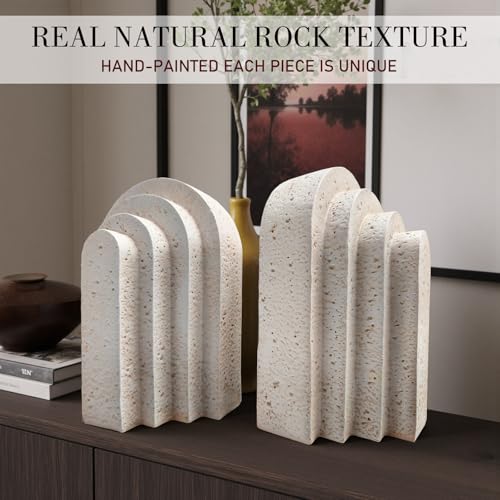 Modern Decorative Bookends for Shelves – Heavy Duty Book Ends, Stylish Bookshelf Decor, Minimalist Home Office Organizer, Functional Book Holders (Set of 2)