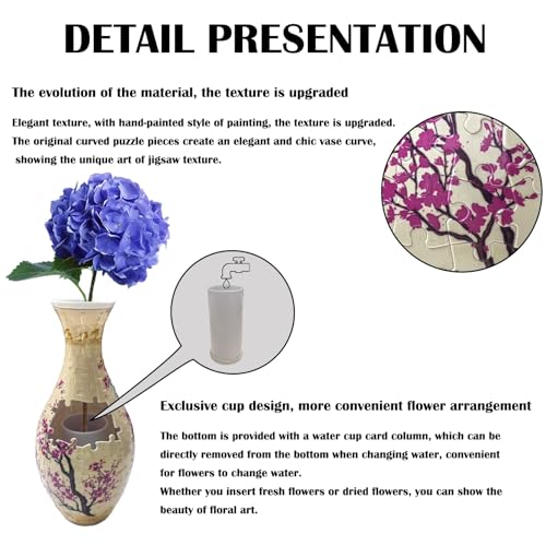 2026 Upgraded 3D Puzzle Vase Unique Flower Vase for Adults Made by 160 Curved Plastic Puzzle, Relax Puzzles for Adults, DIY Jigsaw Creative Gift for Parents - color: Spring