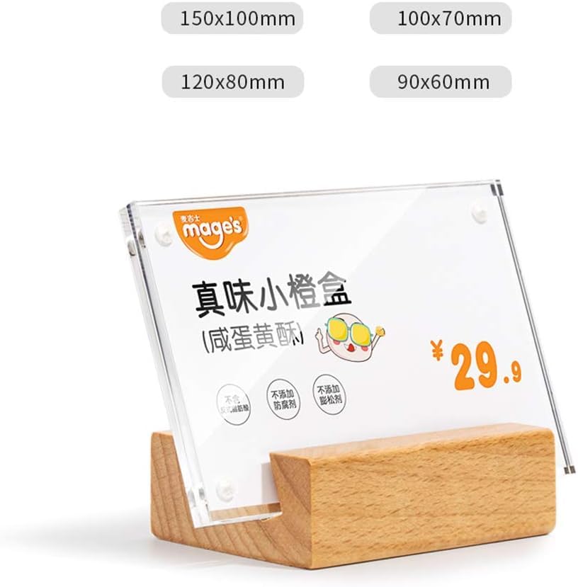 2 Pack Acrylic Label Holder Price Tag Displays Sign Holder Data Card Holder Table Top Sign Stand(90*60mm/3.54x2.36 inches)