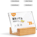2 Pack Acrylic Label Holder Price Tag Displays Sign Holder Data Card Holder Table Top Sign Stand(90*60mm/3.54x2.36 inches)