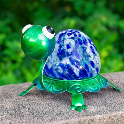 Metal Garden Statue Turtle Outdoor Decor,Luminous Turtle Statues Lawn Ornament Yard Decorations for Patio,Balcony,Yard,Lawn,Perfect Gardens Gift - color: Turtle