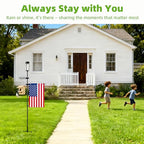 Garden Flag Stand with Solar Light for Outside 12 x 18 Inch Flags, Heavy Duty Aluminum Alloy Yard Flag Holder with Clip, Weatherproof Outdoor Flag Pole