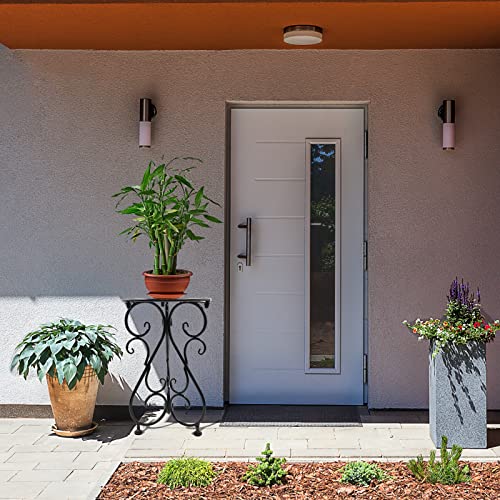 NAKUPE Plant Stand Indoor & Outdoor Flower Pot Stand 17" Tall Metal Plant Table,Single Planter Holder for Patio, Porch, Corner, Garden Decor, Balcony, Black(1 Pack)