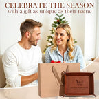 Engraved Leather Valet Tray – Personalized Mens Dresser Organizer Tray with Custom Name – Christmas Gift for Dad, Husband, or Men – Nightstand Organizer - style: Christmas
