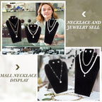 Wenqik 10 Pcs Black Velvet Necklace Display Stand 2 Size 10.9in 8.25in Tall Necklace Easel Display Set Foldable Black Velvet Jewelry Bust Easel for Jewelry Selling Vendors Shows