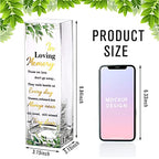 Hoolerry Botanical Theme Memorial Glass Vase with Sympathy Verse, Clear, Rectangular, 3.15 x 3.15 x 9.84 Inches, Decorative Flower Vase for Funeral, Memorial Parties, Table Top Centerpiece