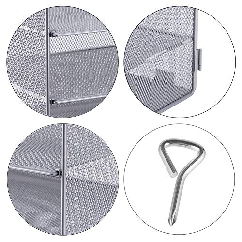 EASEPRES 5 Slot Mesh Desk Organizer Tray, File Paper Letter Folder Holder Desktop Paper Sorter Mail Organization Rack Storage Accessories, for Office Home School Classroom, Silver - color: 5 Tier Silver