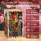 CCCDF Book Nook Kit, DIY Miniature Dollhouse Booknook Kit, 3D Wooden Puzzle Bookend Bookshelf with LED Light for Adults Teens, Gifts for Family and Friends (Sleeping Beauty) - style: Sleeping Beauty