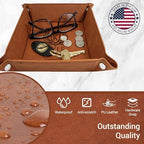 Personalized Valet Tray, Custom Engraved Leather Keys Tray for Men - Catchall Tray Organizer for Entryway Table, Unique Dad Birthday Gift from Daughter Son, Father Day - color: Personalized