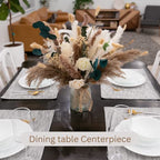 100pcs Artificial Flowers Arrangement With Vase Included, Dining Table Centerpiece Decorations, Fake Flowers in Vase, Dried Pampas Grass Floral Centerpieces, Coffee Table Decor, Centro de Mesa - size: pampas bouquet in vase
