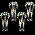 4PCS 5 Arm Candelabra,Clear Centerpiece for Table,Acrylic Centerpiece Stand for Wedding Reception,Acrylic Candle Holder for Event Celebration Wedding Birthday Home Christmas - size: 23.6inch-4pcs