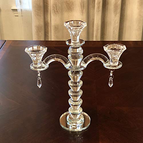 allgala Candle Holder, 3-Arm Crystal Candelabra Taper Candlestick Candle Holder Centerpiece for Home Wedding Event and Party Festival - size: 3 Arm