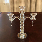 allgala Candle Holder, 3-Arm Crystal Candelabra Taper Candlestick Candle Holder Centerpiece for Home Wedding Event and Party Festival - size: 3 Arm