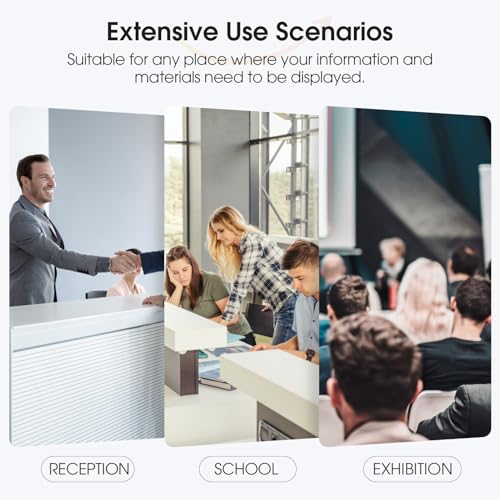 MaxGear Acrylic Brochure Holder 6 x 8 inch, Display Stand Plastic Clear Flyer Holders for 5.5 x 8.5 inch, 5 x 7 inch Menu, Literature, Trifold Pamphlet, Magazine, Countertop or Wall Mount, 2 Pack - size: 6"x9"-2 pack