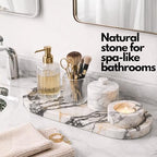 Calacatta Noir Marble Oval Bathroom Vanity Tray – 12”x6” Black Marble Tray for Countertop, Perfume & Jewelry Display | Solid 2cm Thick Luxury Stone Tray - color: Calacatta Noir