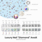 Beetles Gel Polish Nail Glue with Nail Gems Set, 15ml Nail Rhinestone Glue &120+2000Pcs Crystal Glass AB Rhinestones For Nails art, Nail Gems with Double-Ended Clean Up Nail Brush Gifts for Girls - color: 0-6-Nail Art Glue & Rhinestones Set