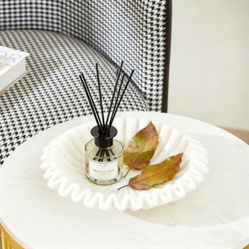 Marble Decorative Bowl, Modern Handicraft Bowls for Home Decor,Jewelry Tray, Decorative Fruit Bowl for Kitchen Counter, Stylish Key Bowl,Christmas Ornament Tray.
