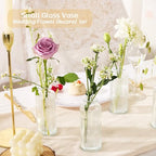 12PCS Mini Bud Vases As Vertical Wedding Centerpieces for Tables,Clear Bud Vases for Flowers,Small Flower Vases Suitable for Birthday Party,Anniversary,Wedding,Baby Shower (Clear-5.2in) - size: 12PCS