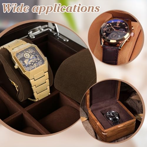 PH PandaHall 4pcs Watch Pillows, 2.8x1.8x1.4 inch Velvet Bracelet Pillows M Shaped Watch Display Pillow Cushion Pad Storage Pillow 8.2 inch for Watch Band Jewelry Display Stand Organizer, Brown - color: Brown