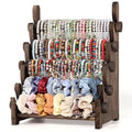 TOPNEW 5 Tier Wooden Bracelet Holder, Scrunchie Bangle Watch Necklace Display Storage Jewelry Holder Stand Display Organizer, Brown - color: 5 Tier Brown