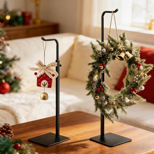 2 Pack Purse Holder Handbag Display Stand: Hanger Rack Showing Bags, Purses, and Wreath, Adjustable Black Hook Stand for Tabletop, Closet, Desk, and Retail Use for Vendors - color: Black