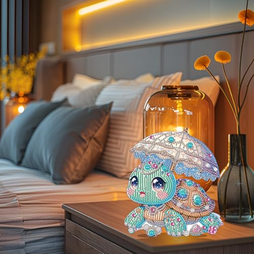 Sea Turtle Tabletop Diamond Art Painting - DIY Diamond Art Kits for Adults Figurines Special Shaped Rhinestone Gem Art Statues, 5D Painting with Diamond Dots Sculpture Ornaments Gifts for Beginner - color: Q011
