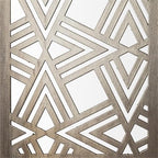 Pemberly Row Set of 3 Gold Metal Decorative Objects, Champagne Finish, Elegant Patterned Design, Modern Home Decor Accents, Sizes 4"x4"x28", 4"x4"x26", 4"x4"x24"