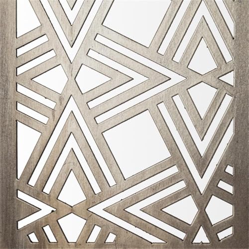 Pemberly Row Set of 3 Gold Metal Decorative Objects, Champagne Finish, Elegant Patterned Design, Modern Home Decor Accents, Sizes 4"x4"x28", 4"x4"x26", 4"x4"x24"