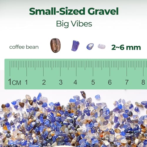T4U Crystal Chips Tumbled Polished Natural Agate Gravel Stones 1LB - Decorative Pebbles Bulk, Mini Polished Rocks Pieces for Crafts, Vases Filler, Succulent Plants, Aquarium Gravel Rocks - color: #7 - Agate, size: 1 LB