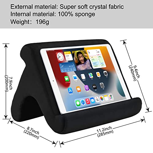 SAMHOUSING Tablet Pillow Stand - 3 Viewing Angles, Compatible with Tablets, Phones & iPad Pro 9.7, 10.5, 12.9 Air Mini 4, Kindle, E-Reader & Books (Black) - color: Black