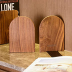Large Bookend Hold Heavy Books- 7x4x5in 3 Pack Wood Bookends for Heavy Books Heavy Duty Walnut Book Ends for Men Wood Bookends for Office Desk Non-Skid - color: Walnut-r-3pair