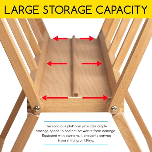 MEEDEN Folding Large Print Rack - Wooden Art Storage Rack - Artist Storage and Display Rack for Canvas Artwork Prints Frame Panels Art Gallery Shows Studios - size: Large