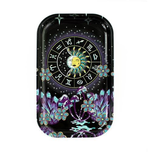 Metal Tray Purple Large Cute Decorative Tray for Home Decor, Coffee Table, Tea, Snacks, Gifts - 11" x 7" (B Purple) - color: B Purple