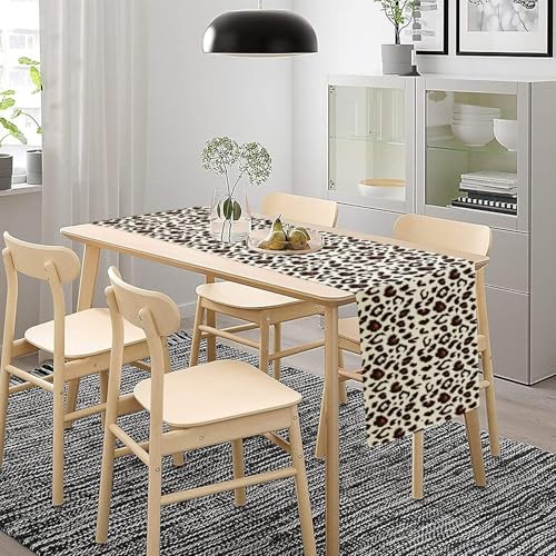 Red Black Leopard Print Table Runner Primitive Farmhouse Tablerunner for Kitchen Cafe Dining End Table Sofa Holiday Wedding Home Decor 13x36in - color: Fur-10, size: 13x36in