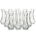 Hewory Glass Bud Vase Set of 12 Small Vases for Flowers, Clear Bud Vases in Bulk, Cute Glass Vases for Centerpieces, Mini Floral Vase for Wedding, Events, Home Decor, Table Centerpiece