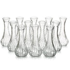 Hewory Glass Bud Vase Set of 12 Small Vases for Flowers, Clear Bud Vases in Bulk, Cute Glass Vases for Centerpieces, Mini Floral Vase for Wedding, Events, Home Decor, Table Centerpiece