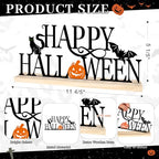 COCHIE Metal Happy Halloween Sign, Black Halloween Decorations for Home, Office, Shelf, Mantel, Indoor, Jack-o-lantern Decoration, Spooky Cat Bat Decor (Halloween) - style: Halloween