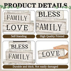 Yuntau 4 Pcs Farmhouse Wooden Tabletop Decor Sweet Home Tiered Tray Decor Rustic Retro Wood Bless Family Love Block Sign Gift Neutral Centerpiece Farmhouse Table Sign for Home Shelf Mantle - style: Sweet Home